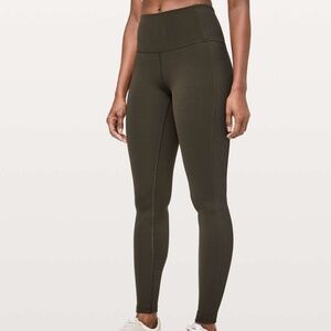 Lululemon Wunder Under High-Rise 28" - Dark Olive - Size 4